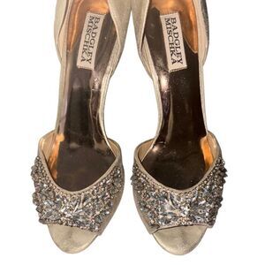 Badgley Mischka Crystal Peep Toe Heels